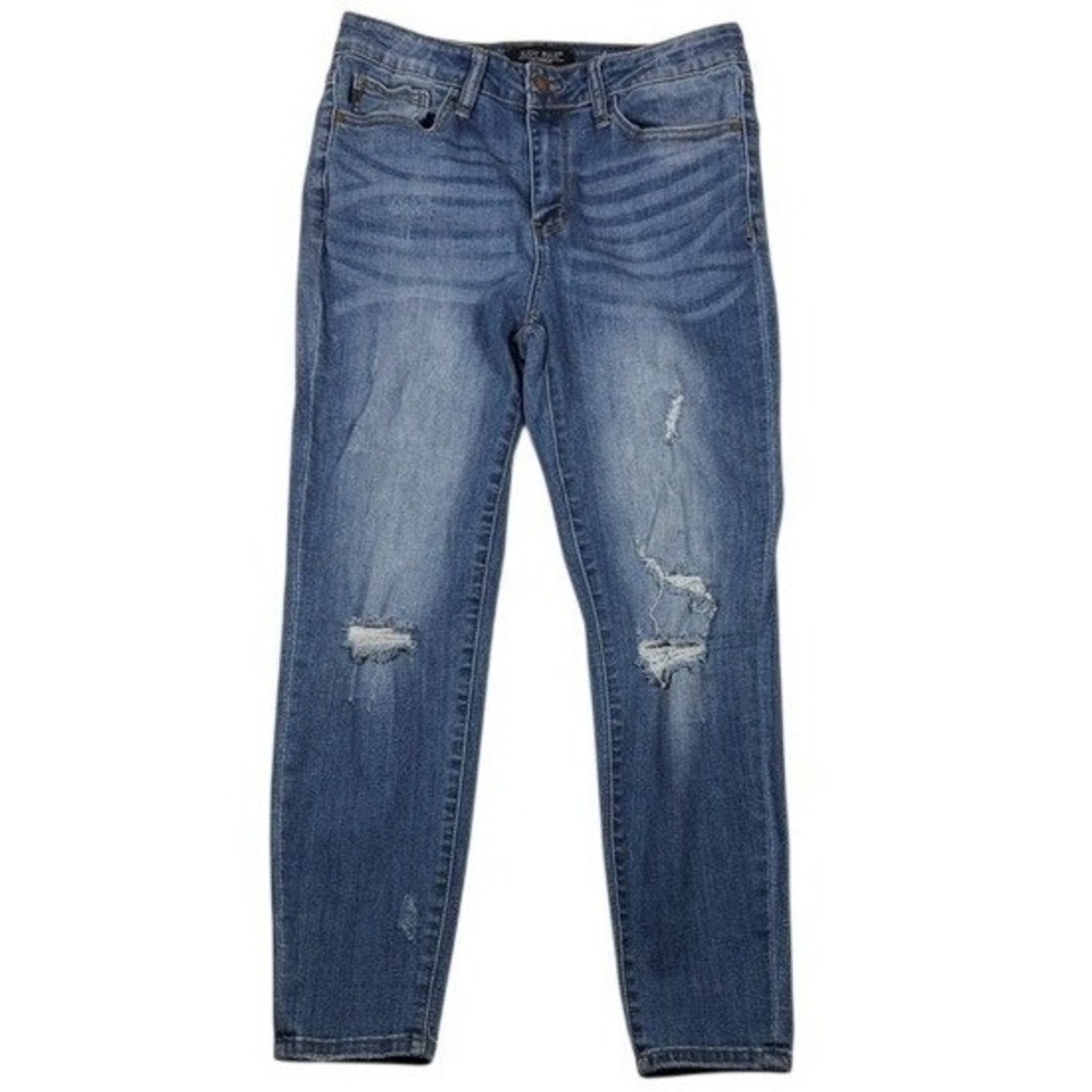 Judy Blue Relaxed Fit Distressed Ripped Medium Wash Jeans Size 30 JB8271‎ DK